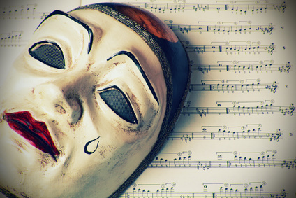 Theater Mask over Music Page