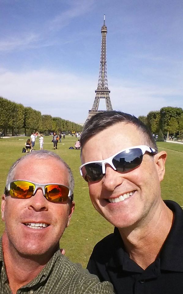 Jeff & Dennis in Paris Jeff & Dennis with Eiffel Tower in Background